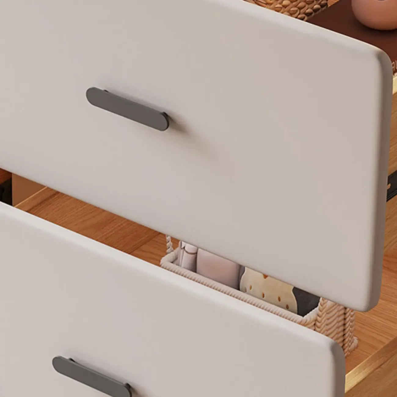 Elegant White Wooden Dresser Chest with 6-Storage Drawers Image - 13