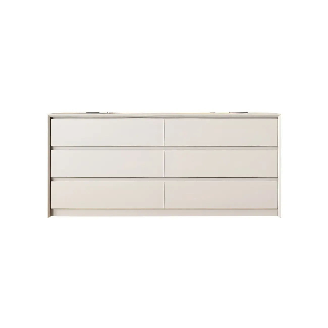 Elegant White Wooden Dresser Chest with 6-Storage Drawers Image - 14