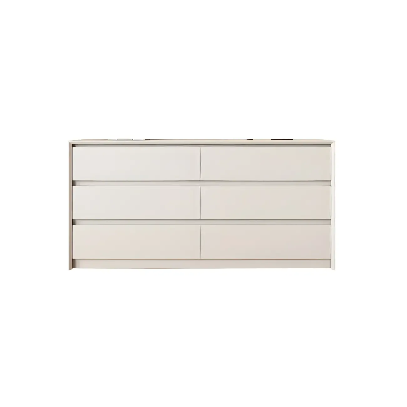 Elegant White Wooden Dresser Chest with 6-Storage Drawers Image - 15