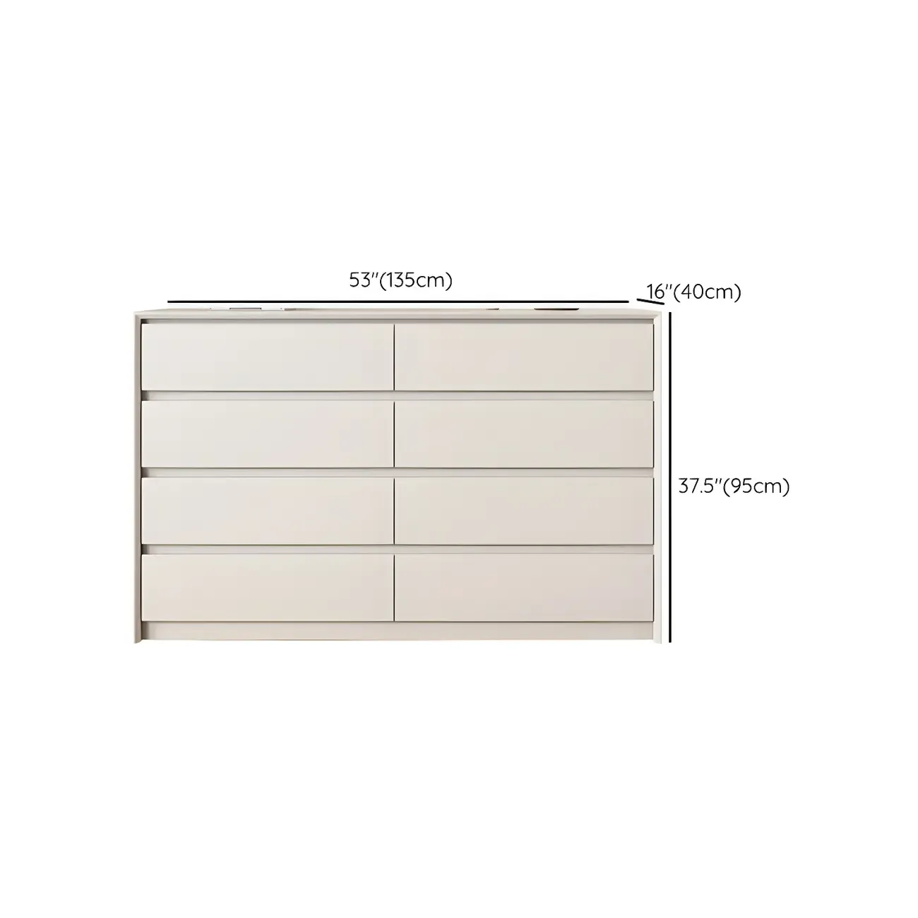 Elegant White Wooden Dresser Chest with 6-Storage Drawers Image - 20