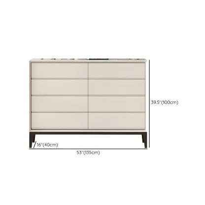 Elegant White Wooden Dresser Chest with 6-Storage Drawers Image - 21