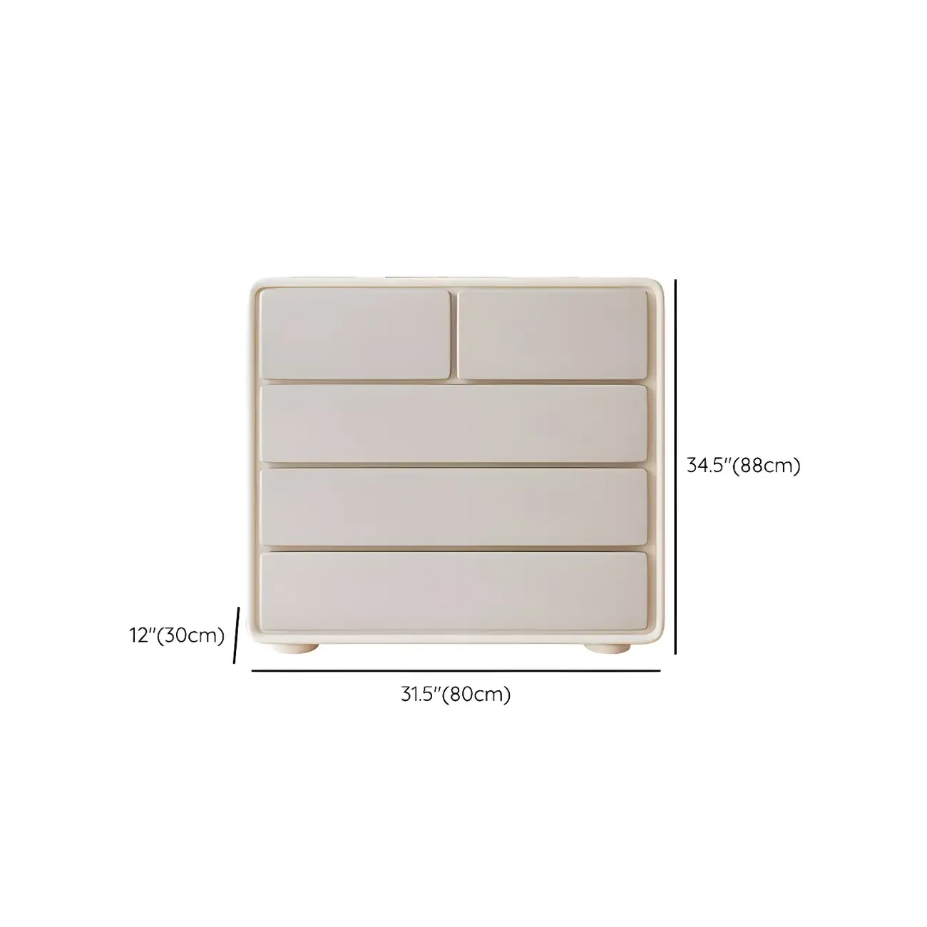 Elegant White Wooden Dresser Chest with 6-Storage Drawers Image - 22
