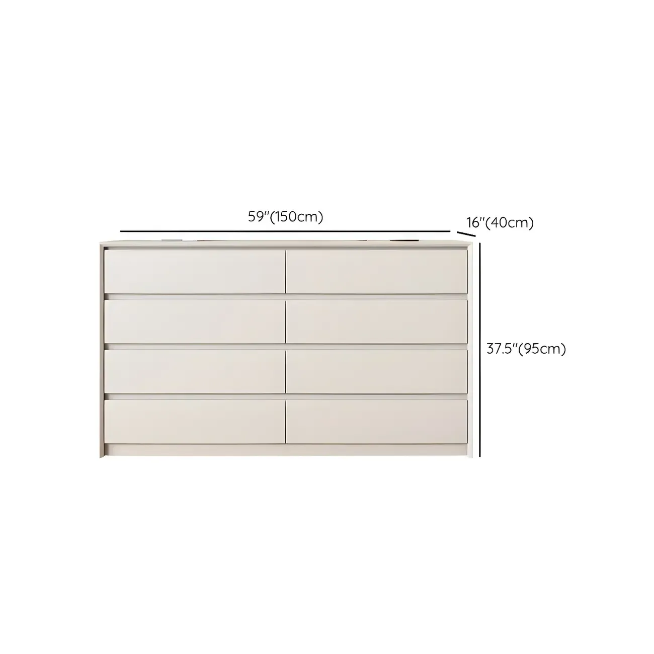Elegant White Wooden Dresser Chest with 6-Storage Drawers Image - 23