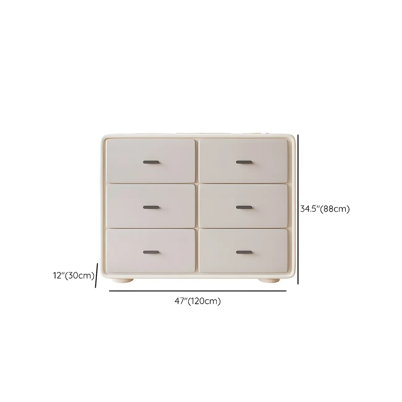 Elegant White Wooden Dresser Chest with 6-Storage Drawers Image - 24