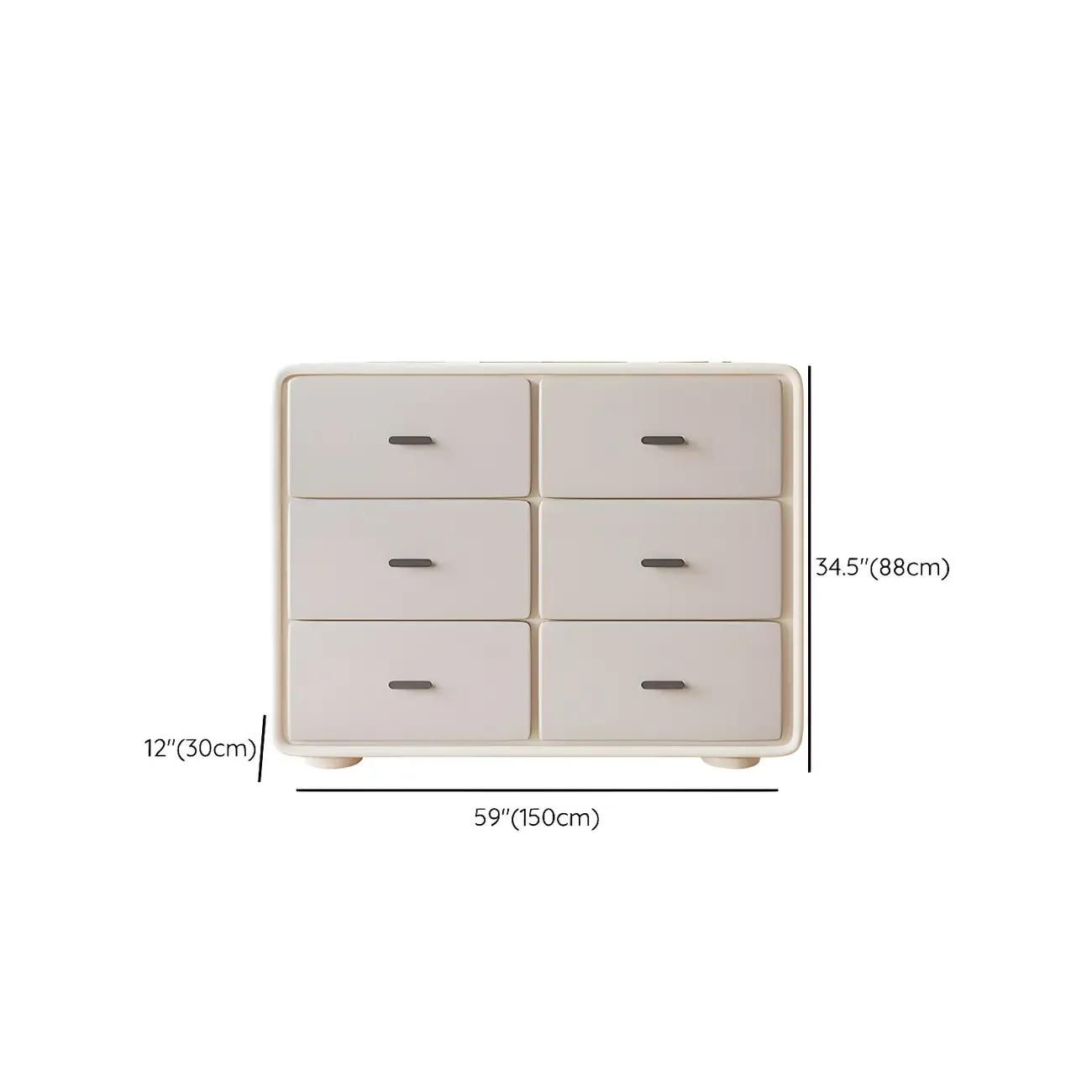 Elegant White Wooden Dresser Chest with 6-Storage Drawers Image - 26