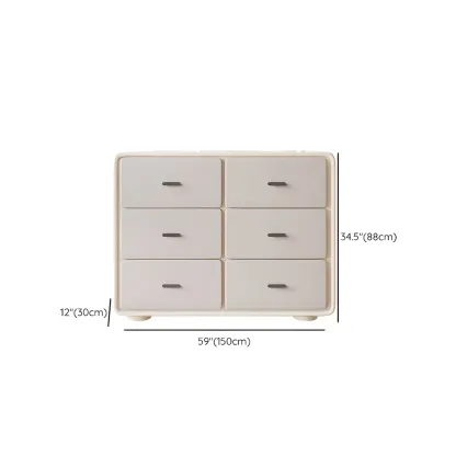 Elegant White Wooden Dresser Chest with 6-Storage Drawers Image - 26