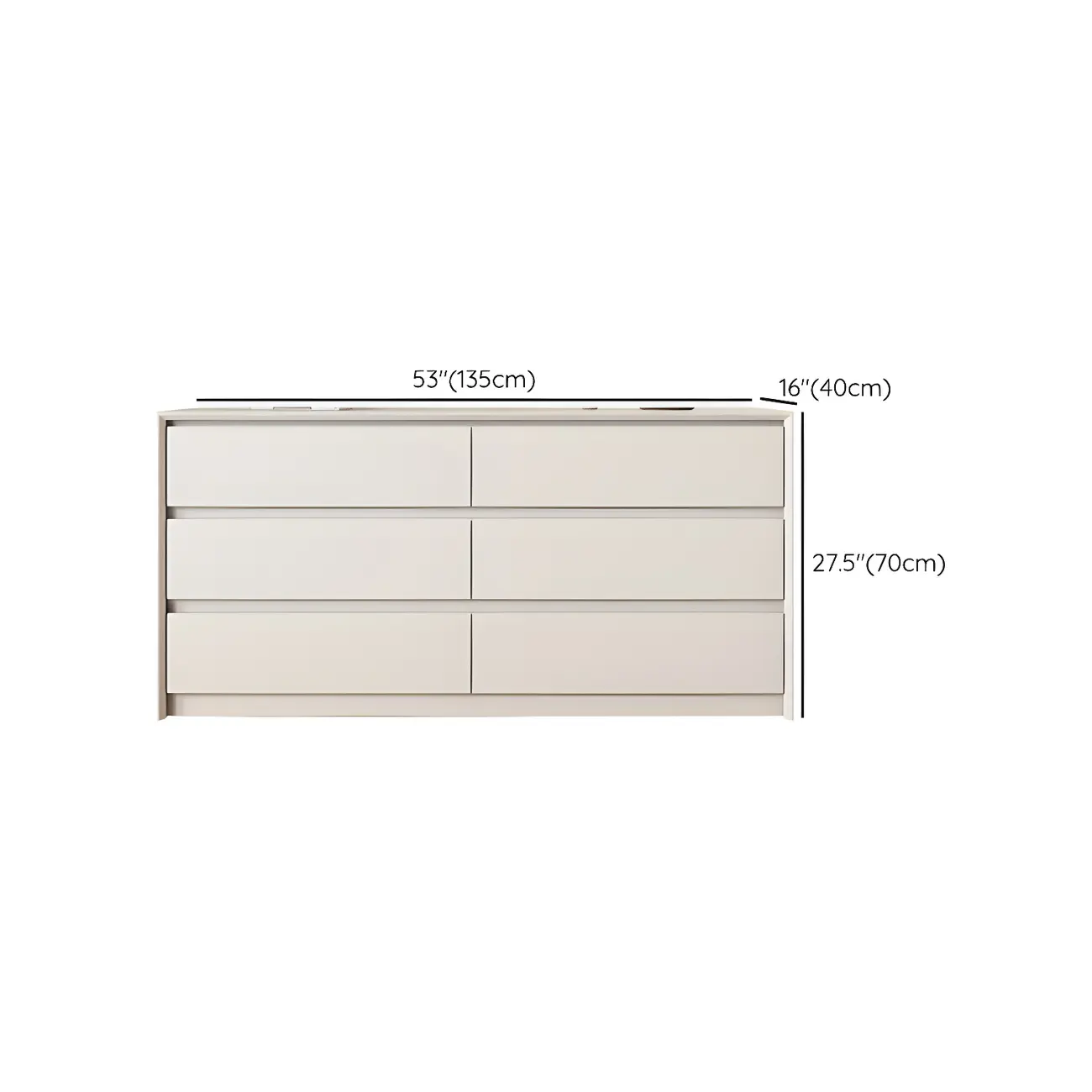 Elegant White Wooden Dresser Chest with 6-Storage Drawers Image - 27 | homeyfad