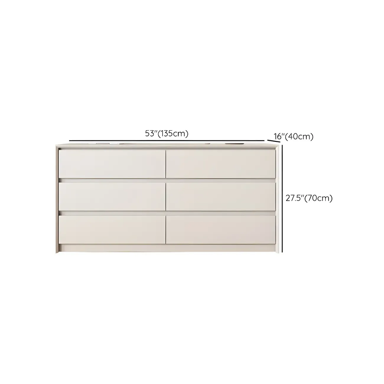 Elegant White Wooden Dresser Chest with 6-Storage Drawers Image - 27