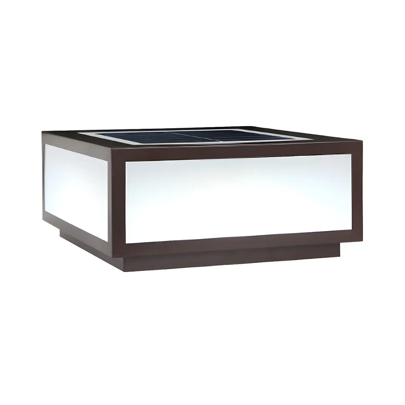 Solar Simple Metal Cubic Post Cap Light Image - 7