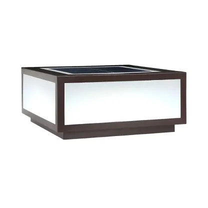 Solar Simple Metal Cubic Post Cap Light Image - 7