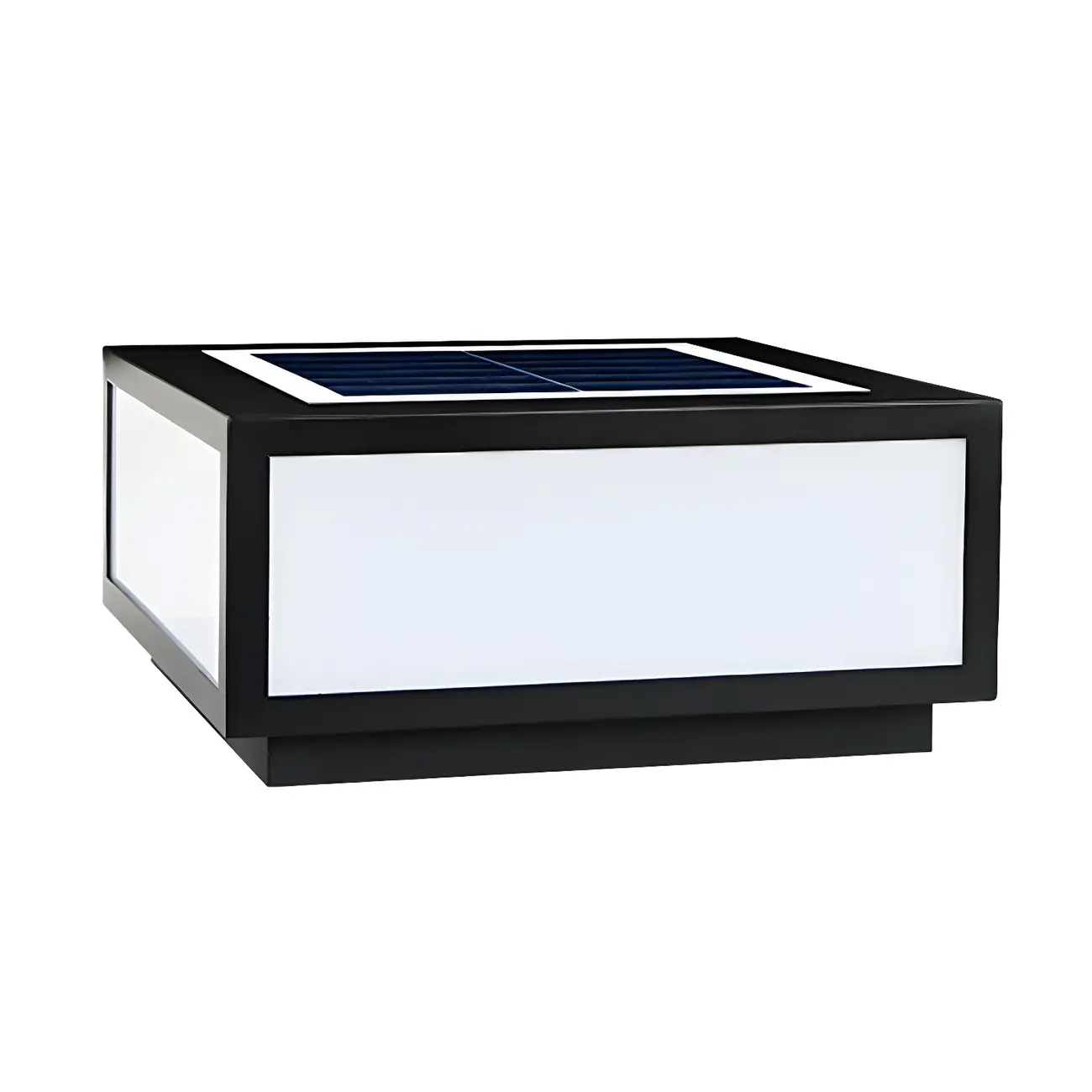 Solar Simple Metal Cubic Post Cap Light Image - 8 | homeyfad