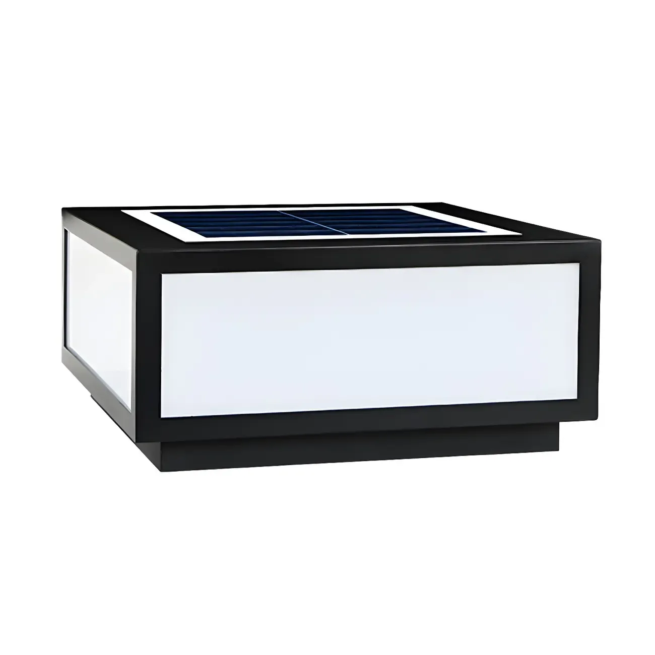 Solar Simple Metal Cubic Post Cap Light Image - 8