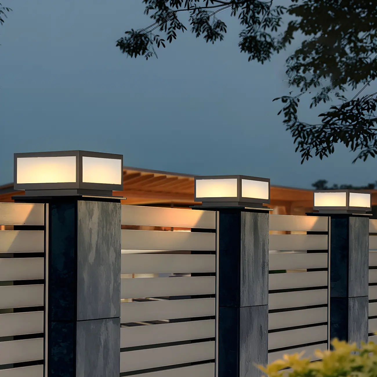 Solar Simple Metal Cubic Post Cap Light Image - 3 | homeyfad