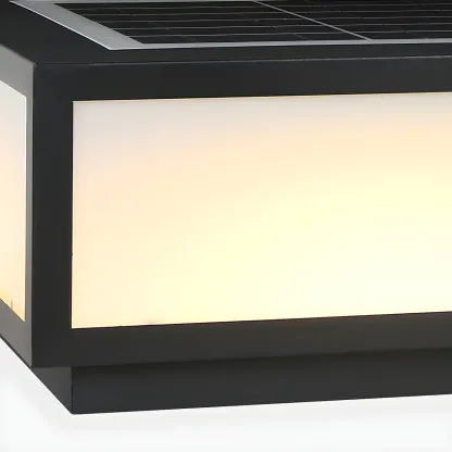 Solar Simple Metal Cubic Post Cap Light Image - 11