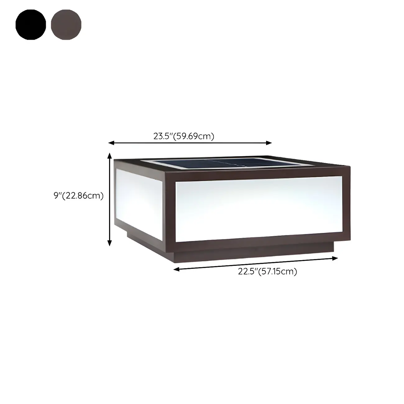 Solar Simple Metal Cubic Post Cap Light #size | homeyfad