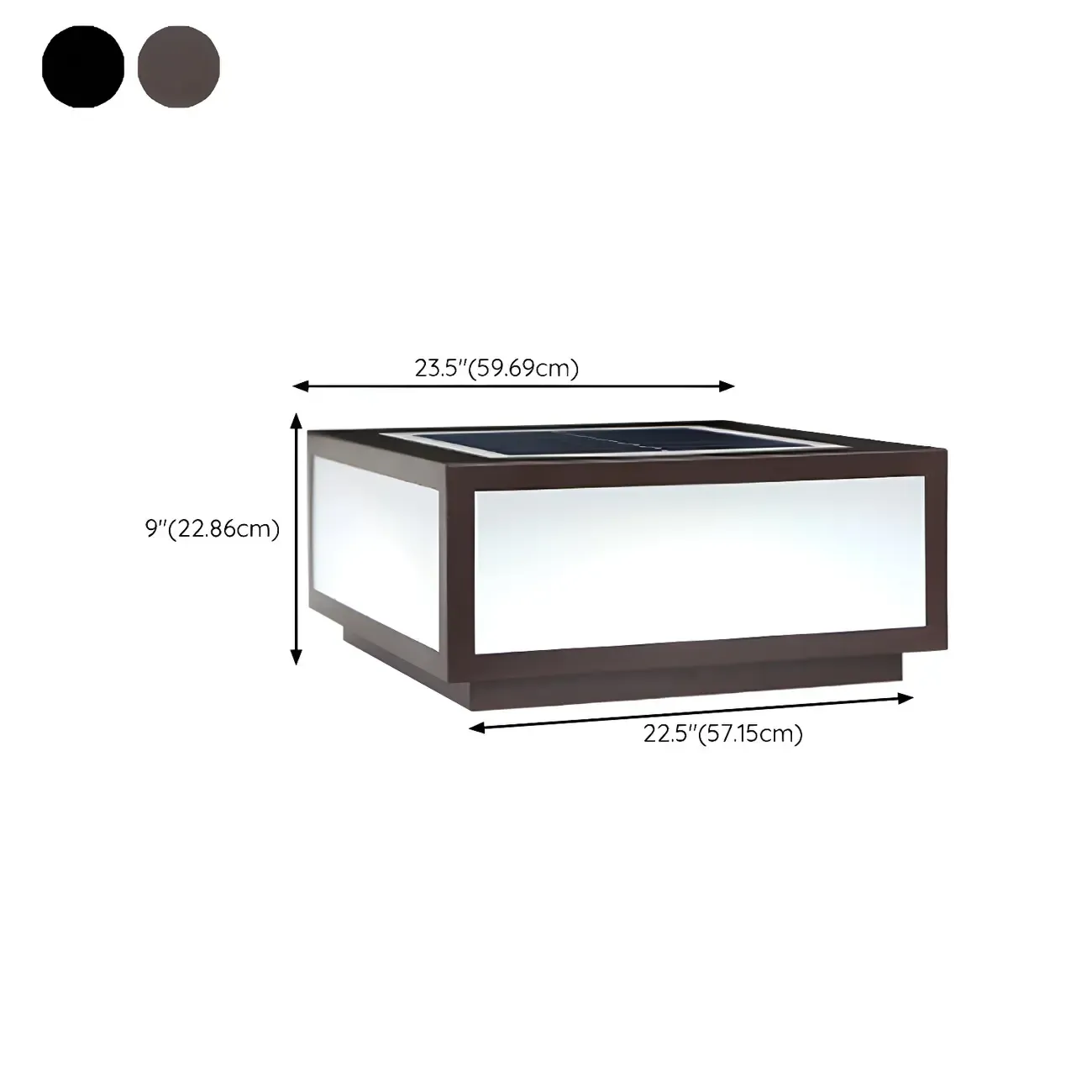 Solar Simple Metal Cubic Post Cap Light #size