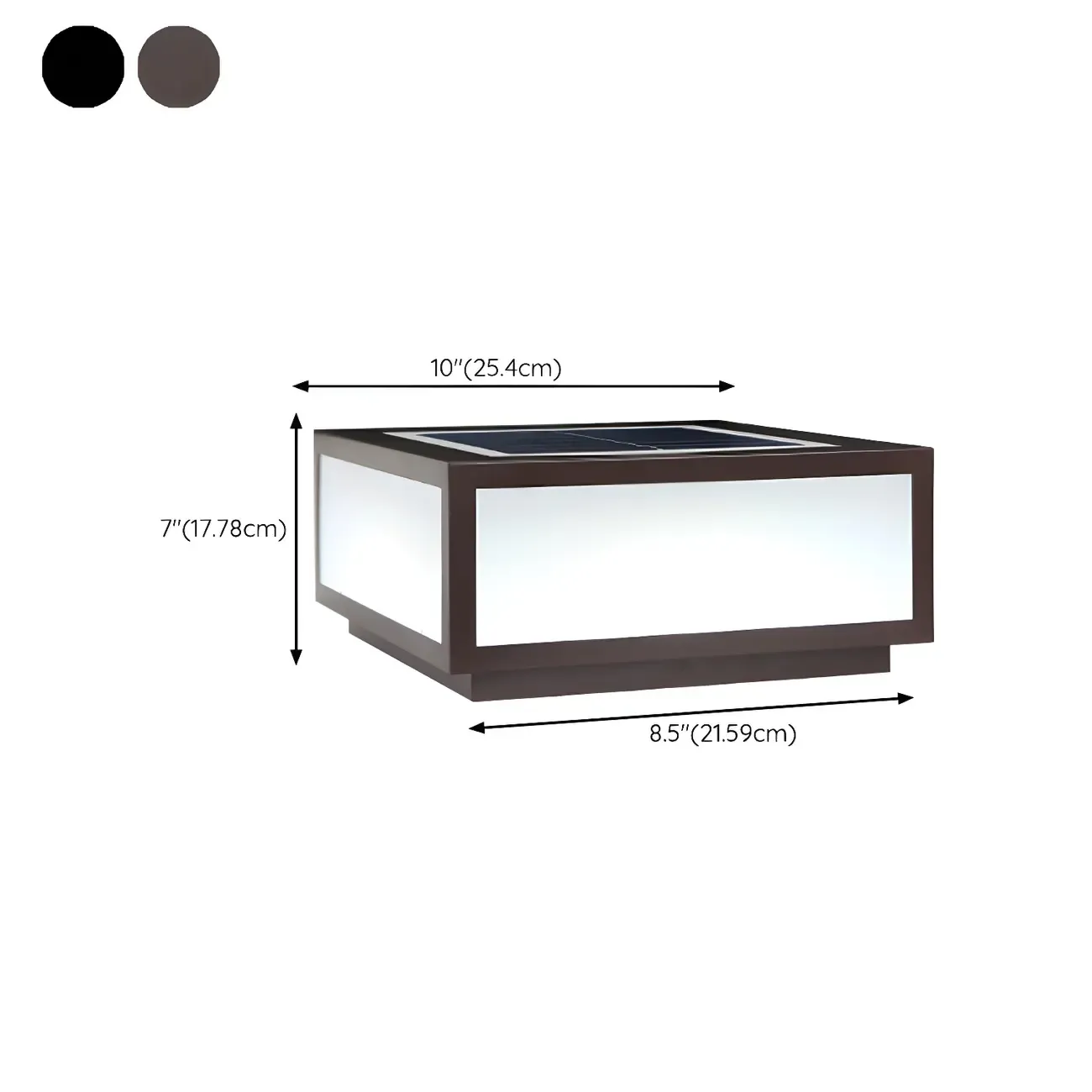 Solar Simple Metal Cubic Post Cap Light Image - 16