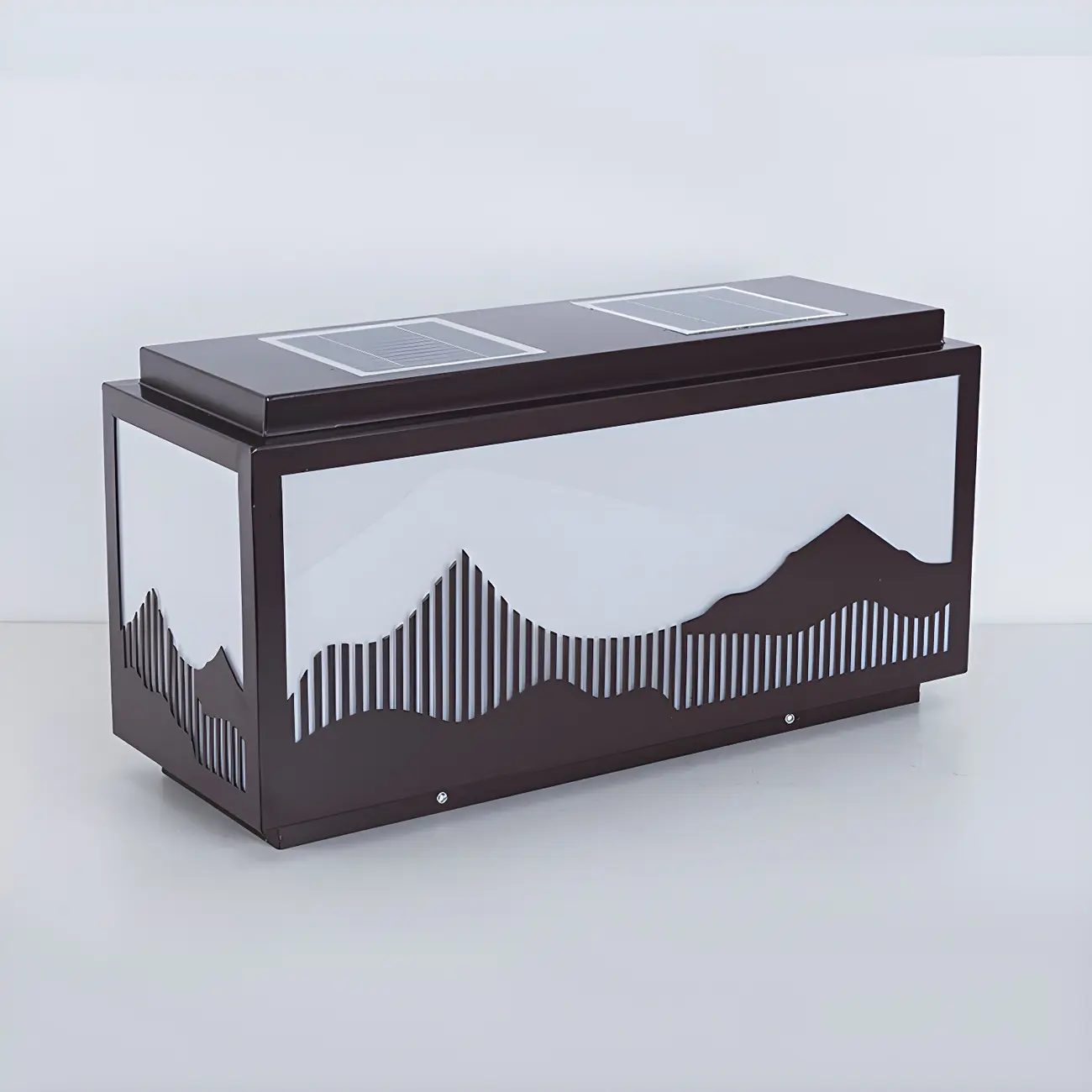 Solar Mountain Outline Shade Rectangle Post Cap Light Image - 9 | homeyfad