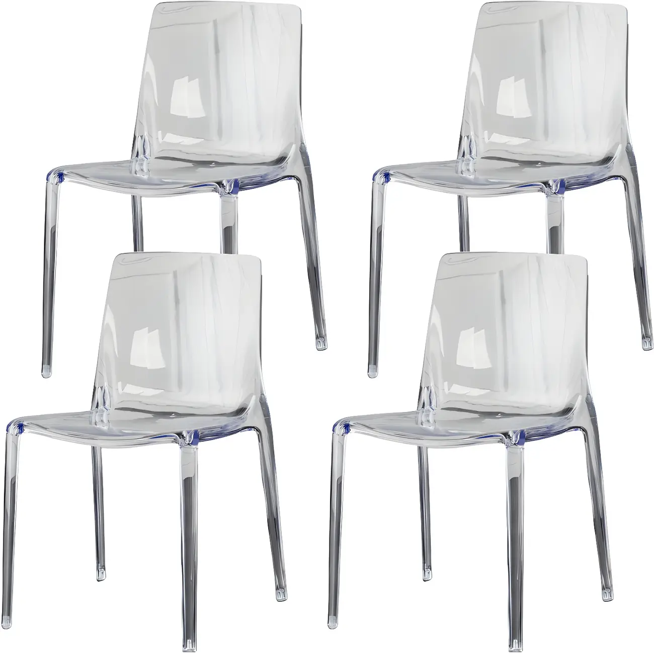 Amber Acrylic 	Armless Low Back Dining Chair Image - 5 | homeyfad