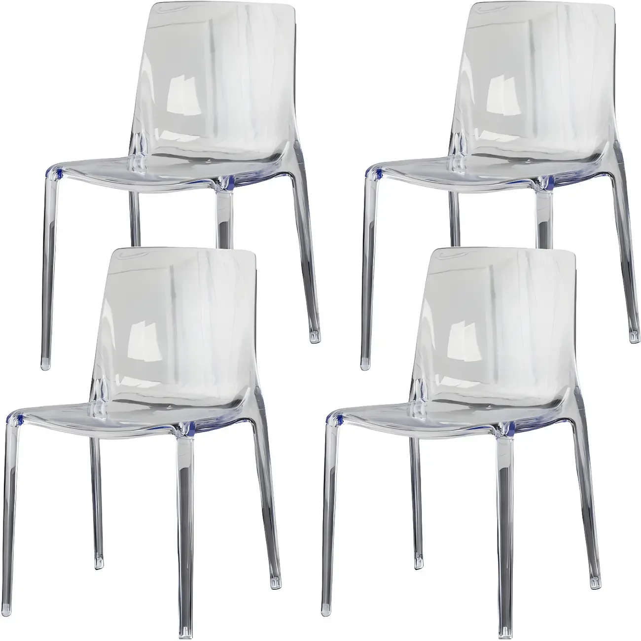 Amber Acrylic 	Armless Low Back Dining Chair Image - 5