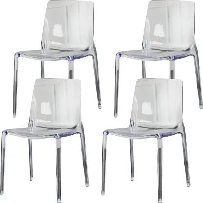 Amber Acrylic 	Armless Low Back Dining Chair Image - 5