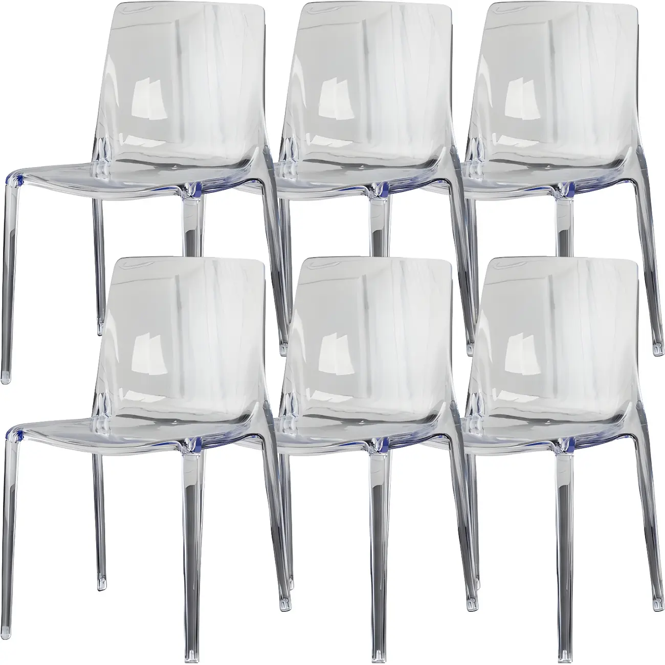 Amber Acrylic 	Armless Low Back Dining Chair Image - 7 | homeyfad