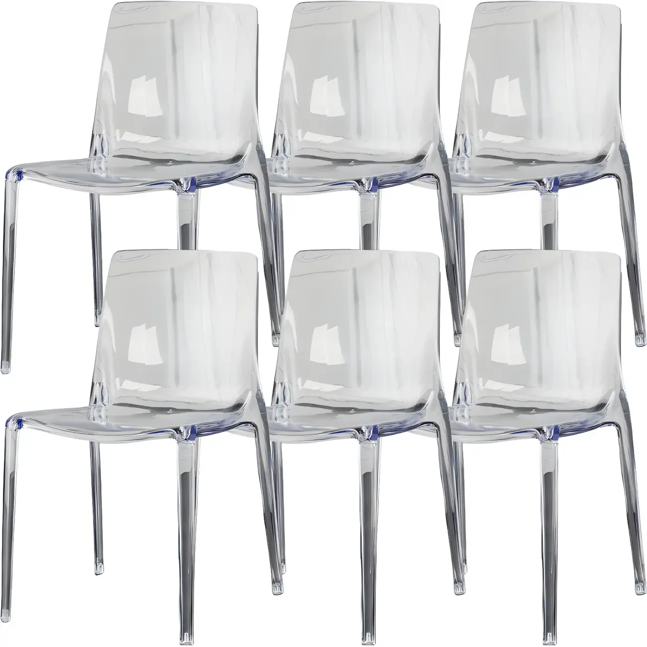Amber Acrylic 	Armless Low Back Dining Chair Image - 7