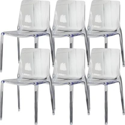 Amber Acrylic 	Armless Low Back Dining Chair Image - 7
