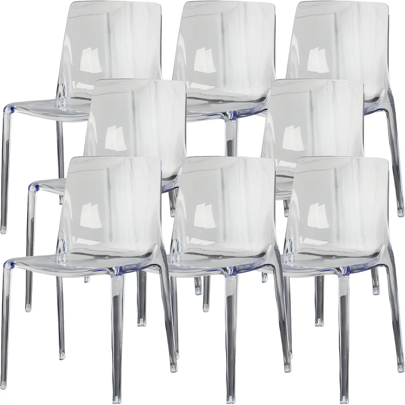 Amber Acrylic 	Armless Low Back Dining Chair Image - 9 | homeyfad