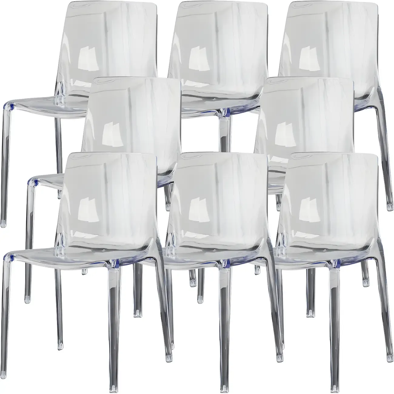 Amber Acrylic 	Armless Low Back Dining Chair Image - 9