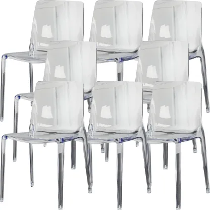 Amber Acrylic 	Armless Low Back Dining Chair Image - 9