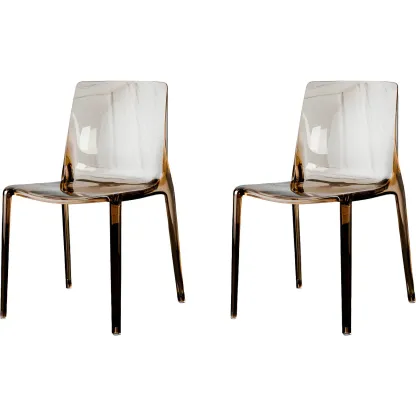 Amber Acrylic 	Armless Low Back Dining Chair Image - 13