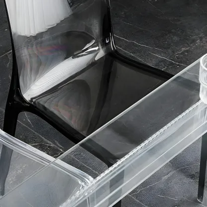 Amber Acrylic 	Armless Low Back Dining Chair Image - 14