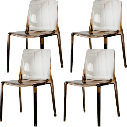 Amber Acrylic 	Armless Low Back Dining Chair Image - 15