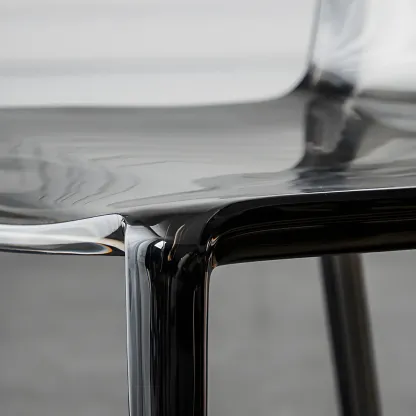 Amber Acrylic 	Armless Low Back Dining Chair Image - 16