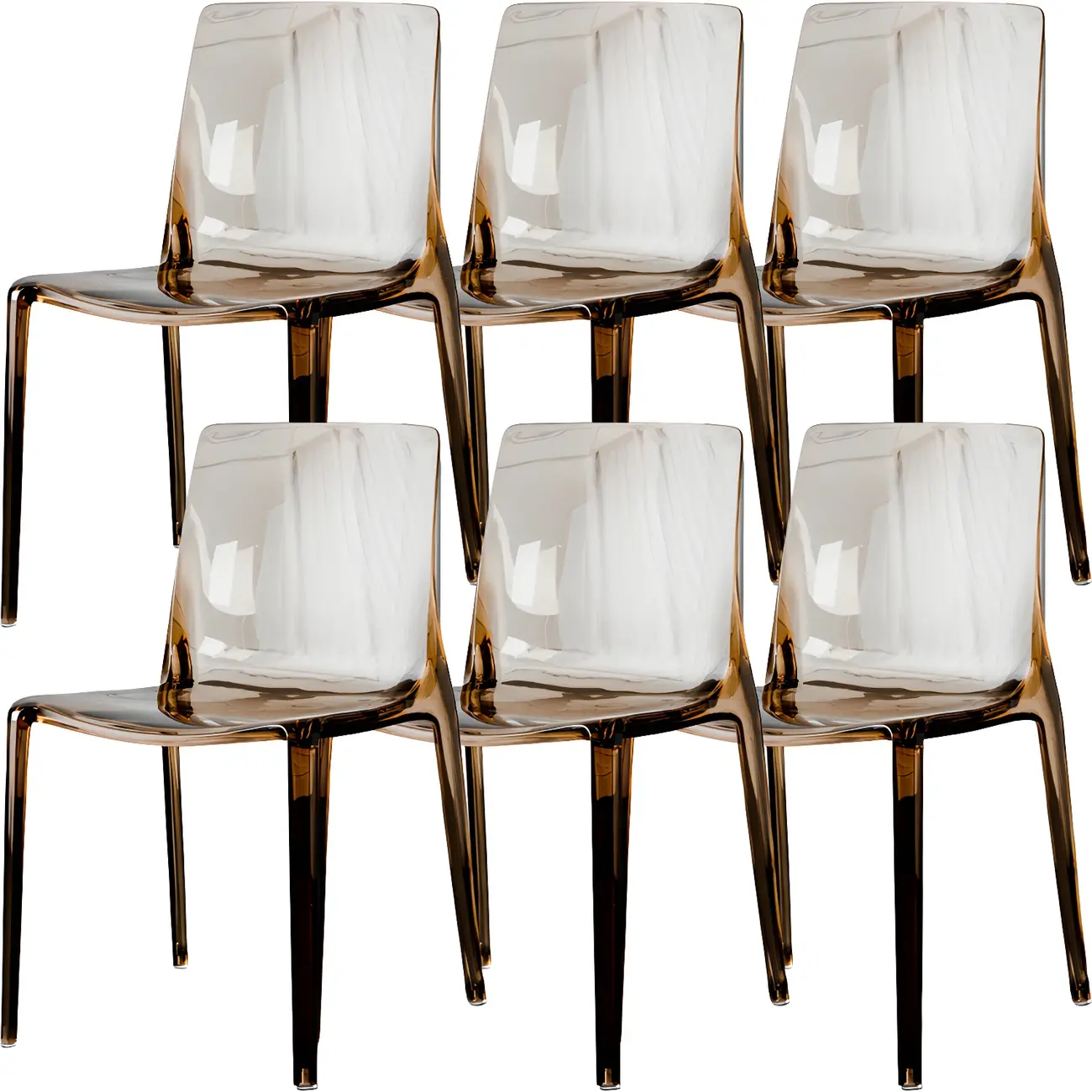 Amber Acrylic 	Armless Low Back Dining Chair Image - 18 | homeyfad