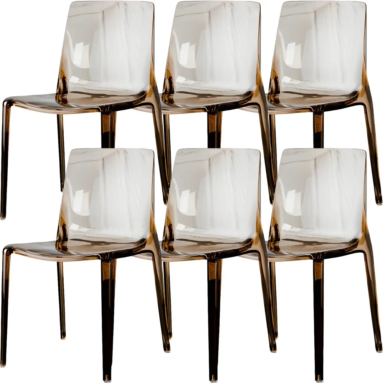 Amber Acrylic 	Armless Low Back Dining Chair Image - 18