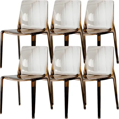 Amber Acrylic 	Armless Low Back Dining Chair Image - 18