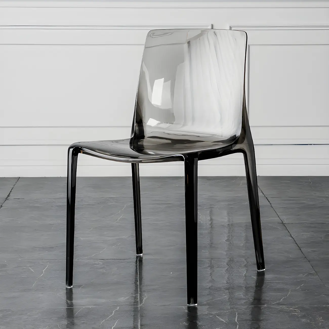 Amber Acrylic 	Armless Low Back Dining Chair Image - 21 | homeyfad