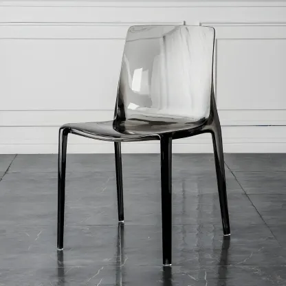 Amber Acrylic 	Armless Low Back Dining Chair Image - 21