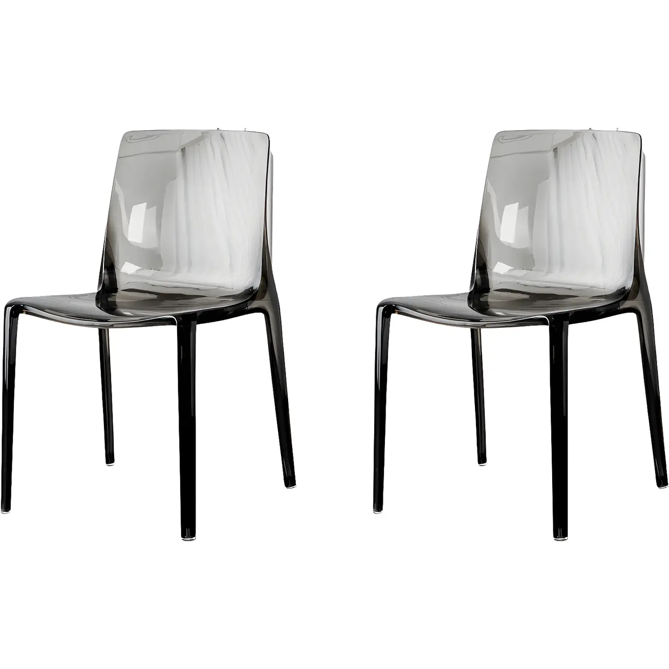 Amber Acrylic 	Armless Low Back Dining Chair Image - 22 | homeyfad