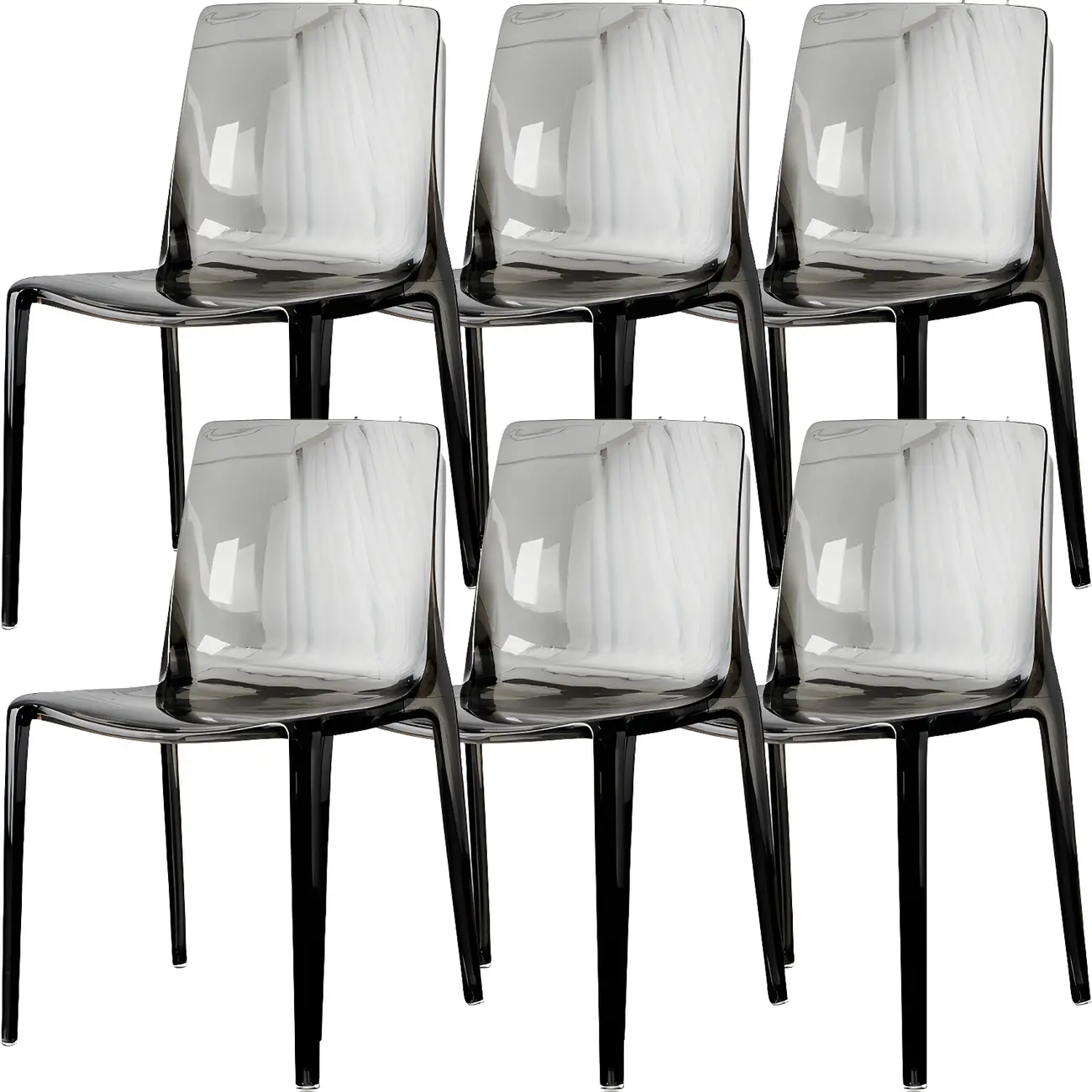 Amber Acrylic 	Armless Low Back Dining Chair Image - 24 | homeyfad