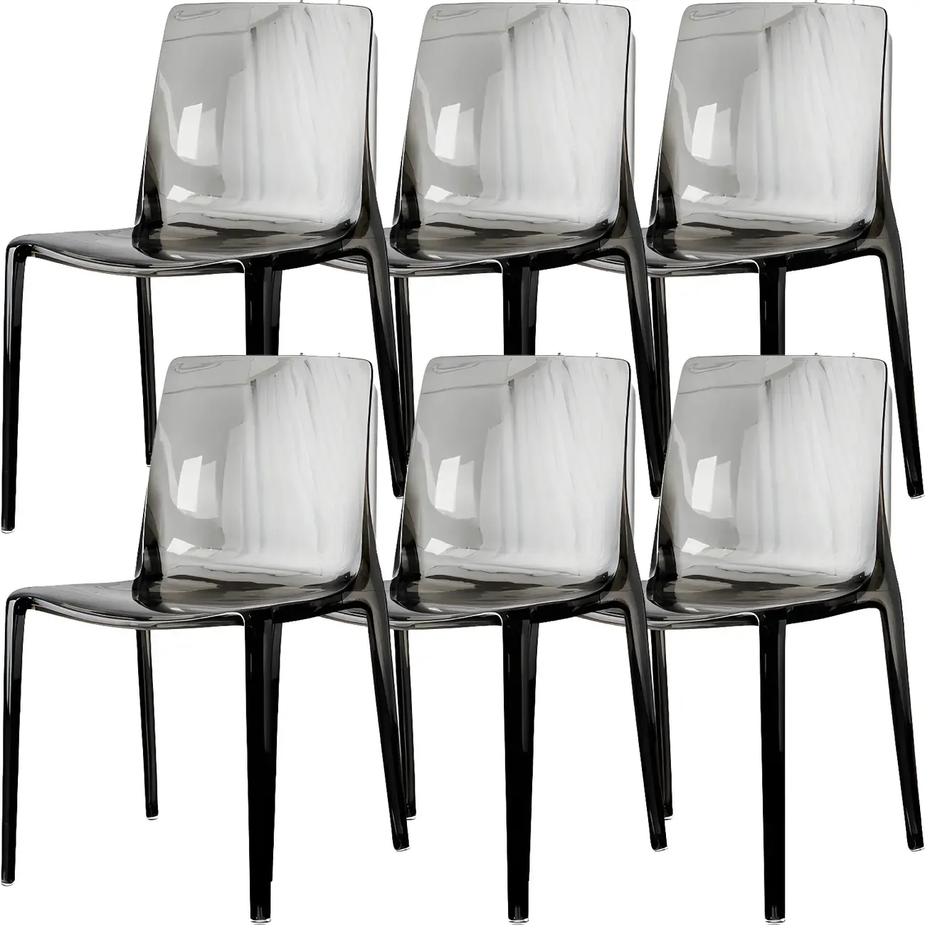 Amber Acrylic 	Armless Low Back Dining Chair Image - 24