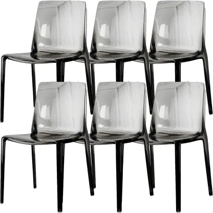 Amber Acrylic 	Armless Low Back Dining Chair Image - 24