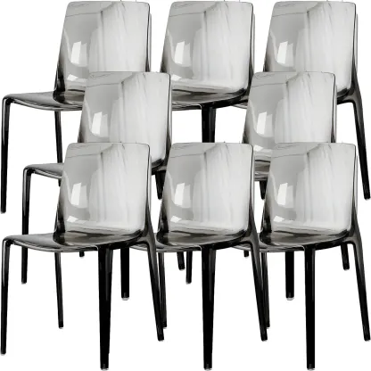 Amber Acrylic 	Armless Low Back Dining Chair Image - 25