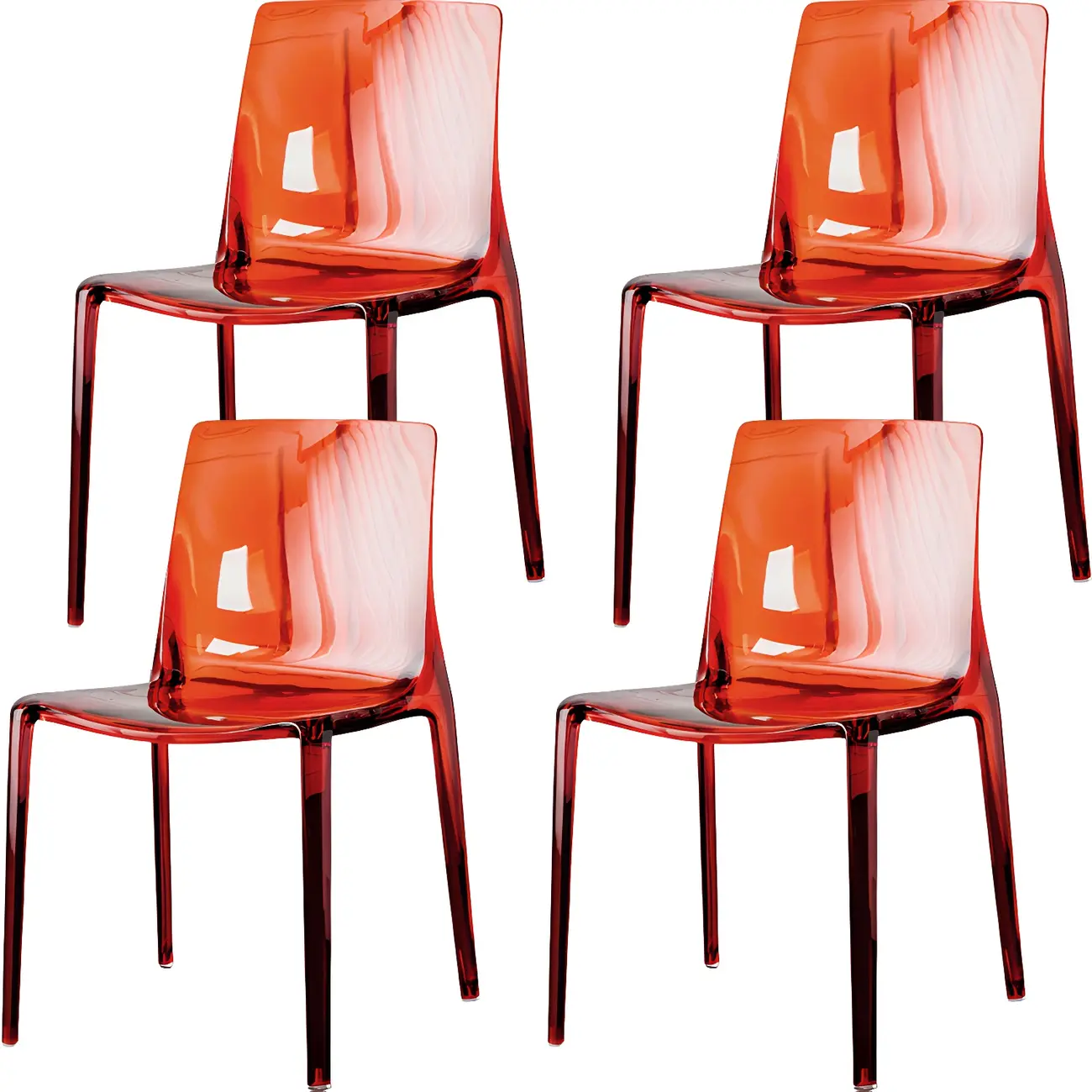 Amber Acrylic 	Armless Low Back Dining Chair Image - 28 | homeyfad