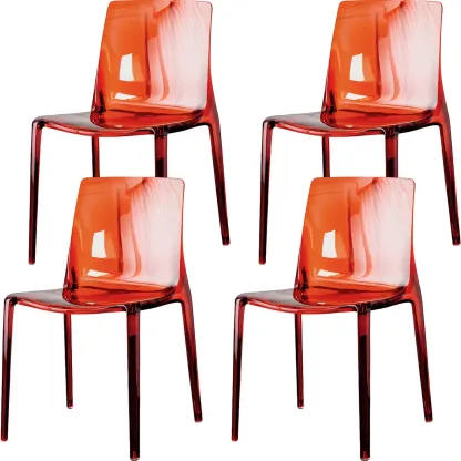 Amber Acrylic 	Armless Low Back Dining Chair Image - 28