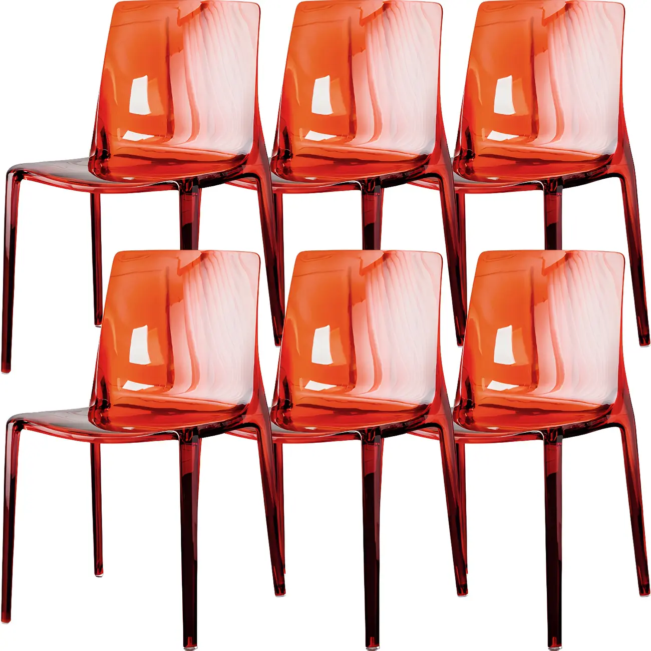 Amber Acrylic 	Armless Low Back Dining Chair Image - 29 | homeyfad