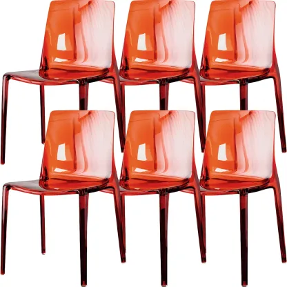Amber Acrylic 	Armless Low Back Dining Chair Image - 29
