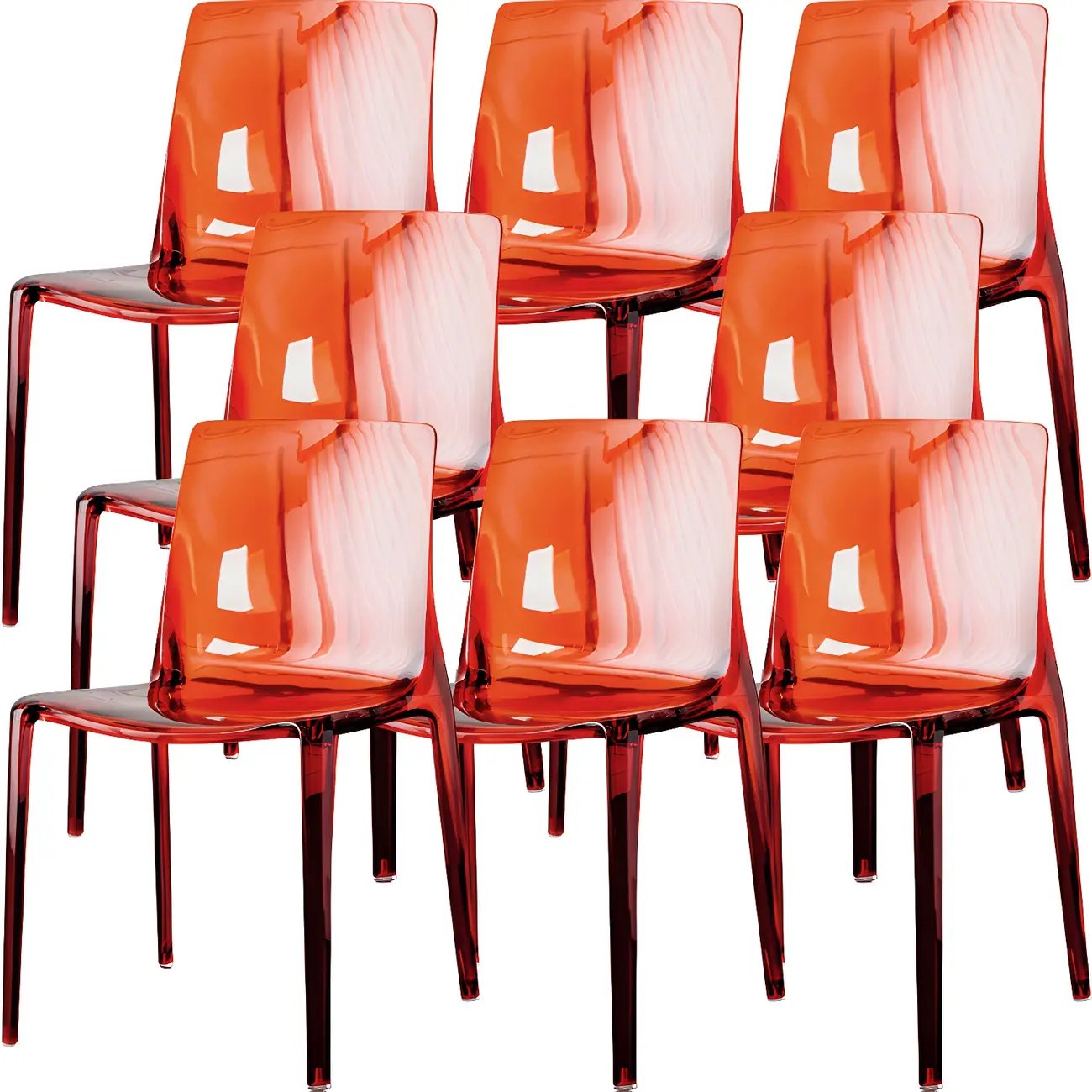 Amber Acrylic 	Armless Low Back Dining Chair Image - 30 | homeyfad